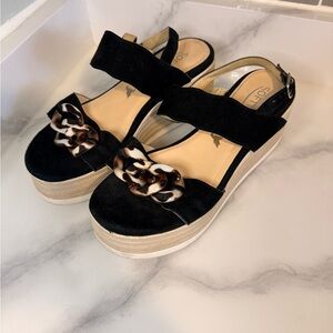 Softwaves Black Platform Sandals size 38